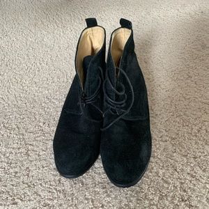 Baeu Today black suede leather boots with lace